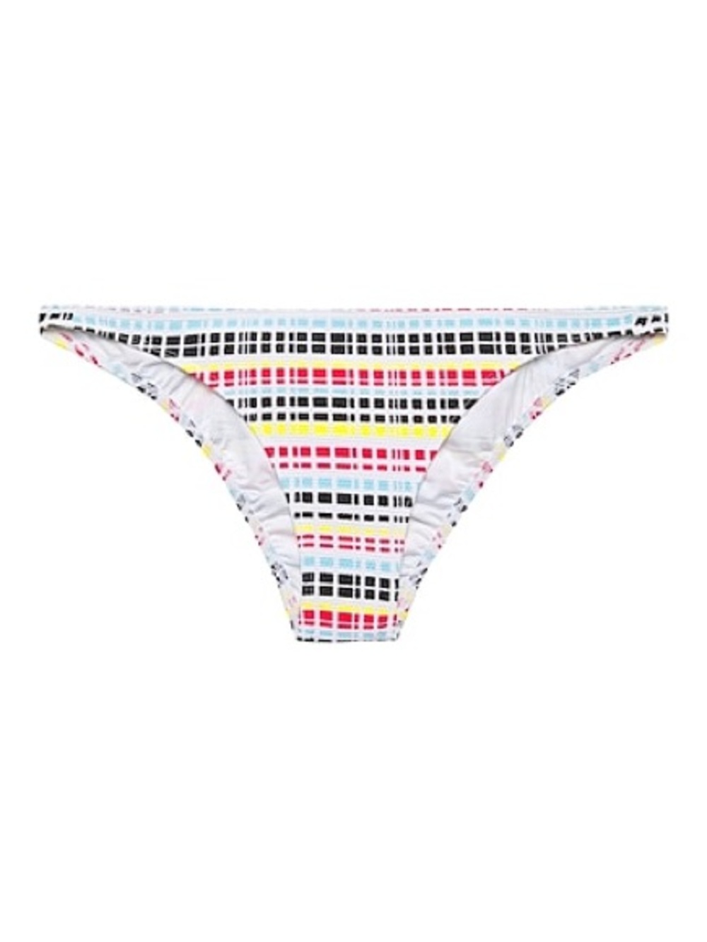 Onia Multicolor Grid Bikini Bottoms - White, Black, Red, Yellow, Blue